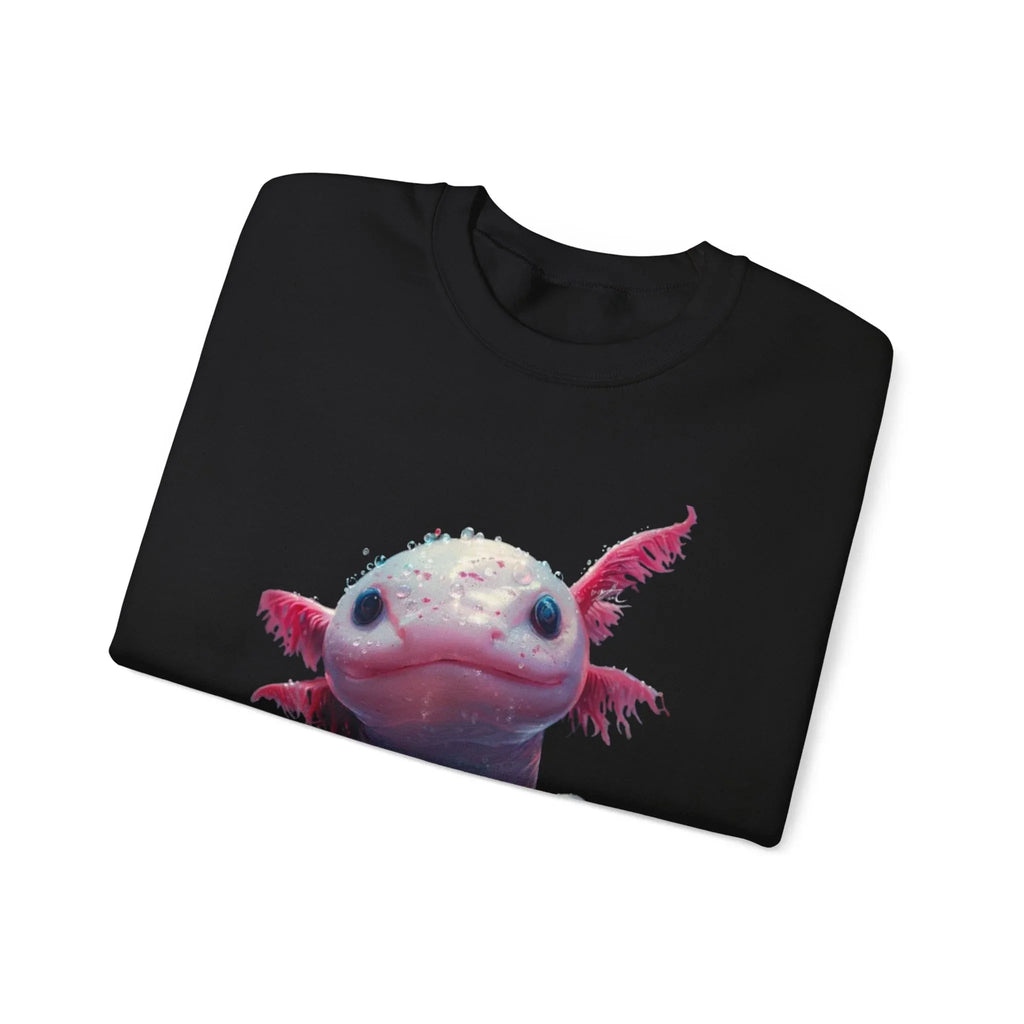 Pink Axolotl Illustration Sweatshirt | Cute Amphibian Art, Pastel Watercolor - 250 USA Celebration