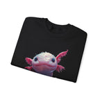 Pink Axolotl Illustration Sweatshirt | Cute Amphibian Art, Pastel Watercolor - 250 USA Celebration