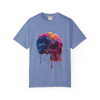 Colorful Drip Skull T-shirt | Watercolor Skull Shirt, Artistic Gothic Tee - 250 USA Celebration