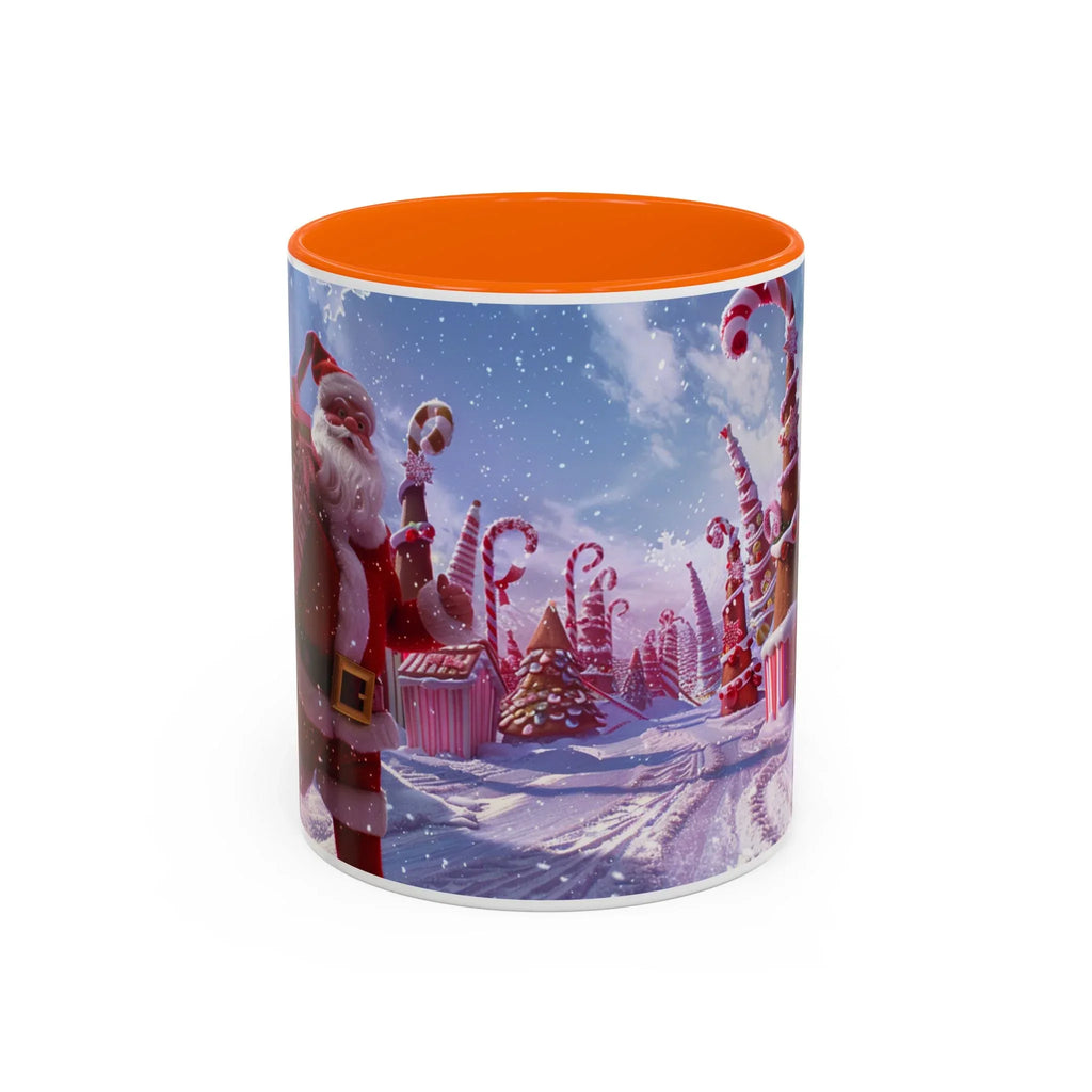 Festive Santa Candy Wonderland Mug | Holiday Santa Claus Candy Cane Forest - 250 USA Celebration