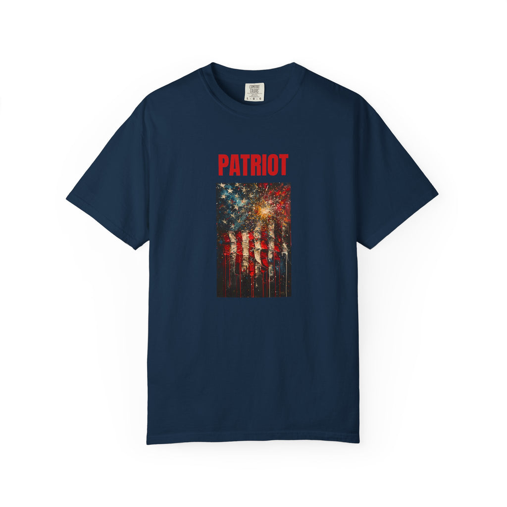 Official 250th Patriot T-Shirt American Flag Fireworks