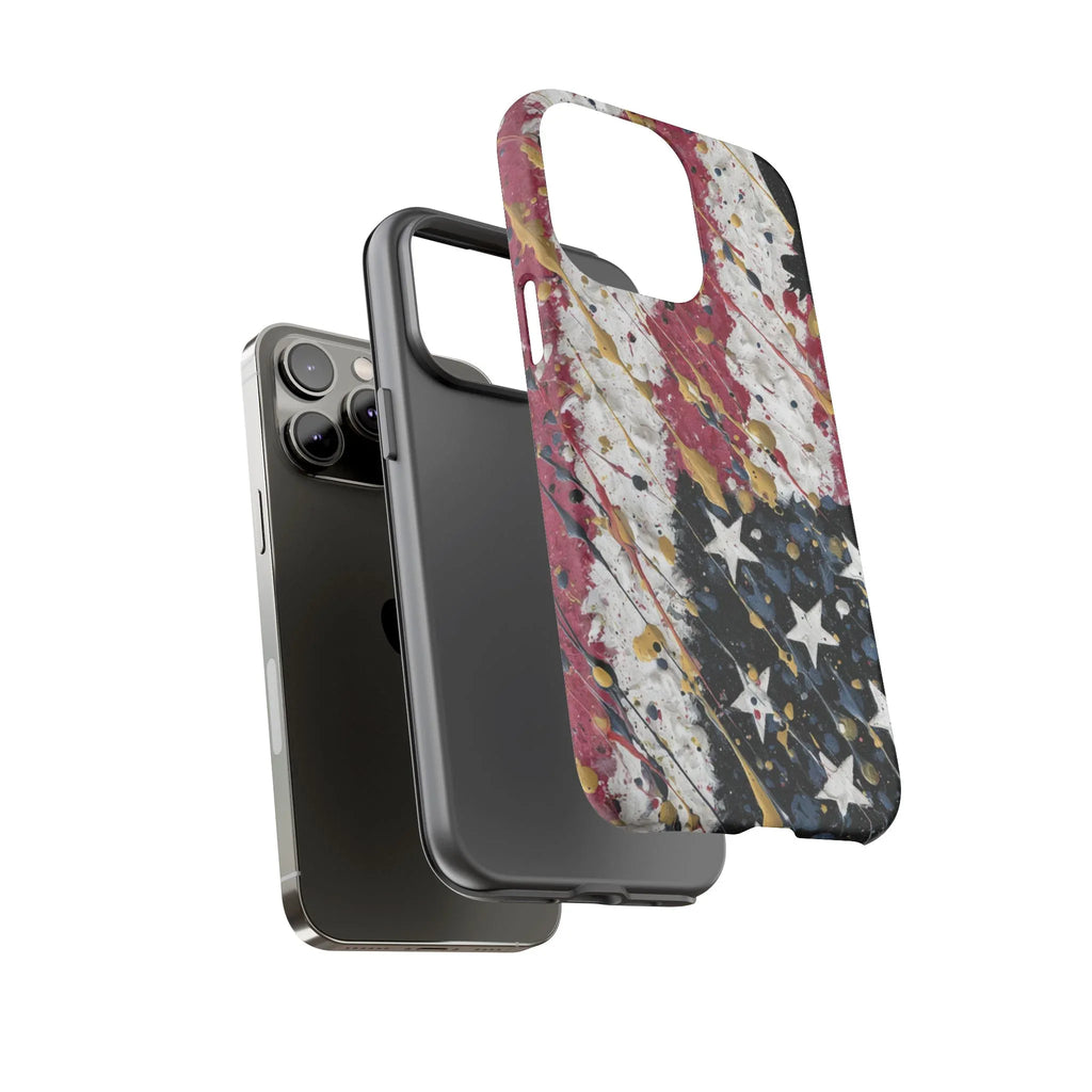 Abstract Drip American Flag Phone Case | Tough Case - 250 USA Celebration