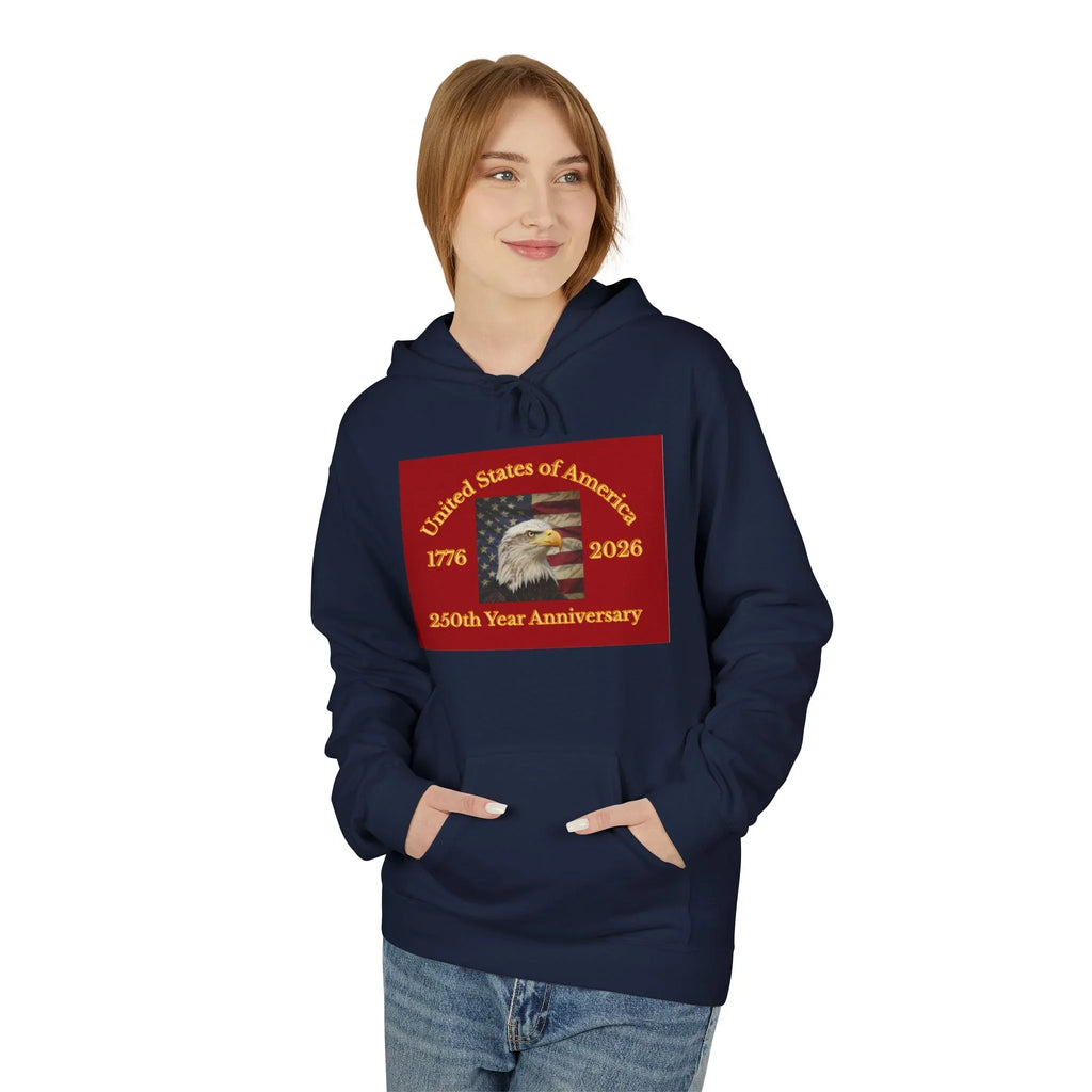Bald Eagle Patriotic 250th Anniversary Hoodie 1776 2026 United States 250th Anniversary USA Patriotic Freedom Shirt Responsibly Made America - 250 USA Celebration