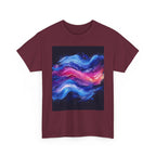 Galaxy Wave Abstract Art T-Shirt | Cosmic Pink Blue Nebula - 250 USA Celebration