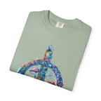Psychedelic Mushroom Peace Sign T-Shirt | Neon Tie-Dye 60s Hippie Poster - 250 USA Celebration