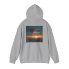Romantic Sunset Hoodie with Hot Air Balloon, Unisex Sweatshirt for Valentines Day, Valentine's Day T-Shirts, Personalized Valentine's Gifts - 250 USA Celebration