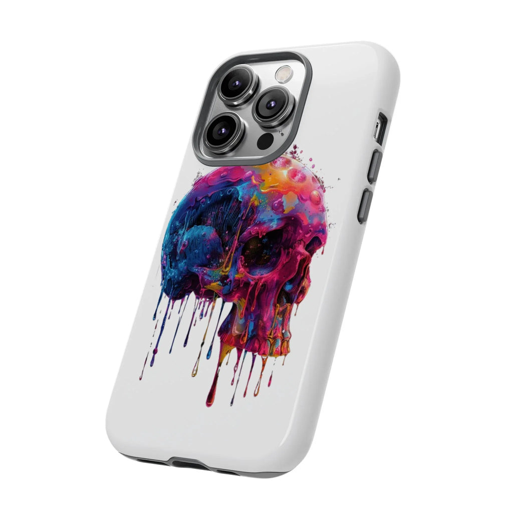 Colorful Drip Skull Phone Case | Hard Plastic Protective Case - 250 USA Celebration