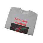 Football Sweatshirt, Live Love Football Crewneck Jumper, Sports Fan Gift, Game Day Apparel, Team Spirit Top, Unisex Sweatshirt - 250 USA Celebration