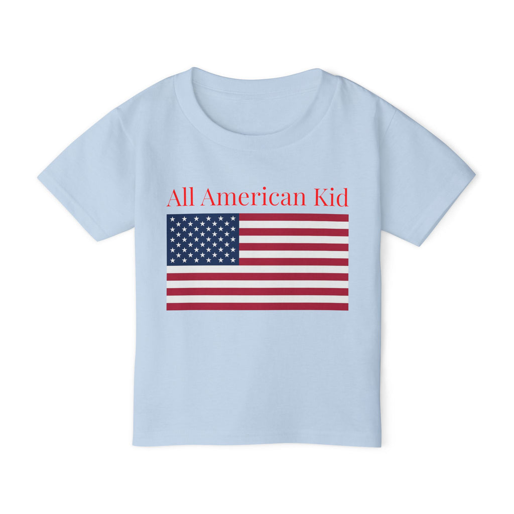 All American Kid Toddler T-Shirt — Patriotic Flag Tee for 4th of July & Memorial Day