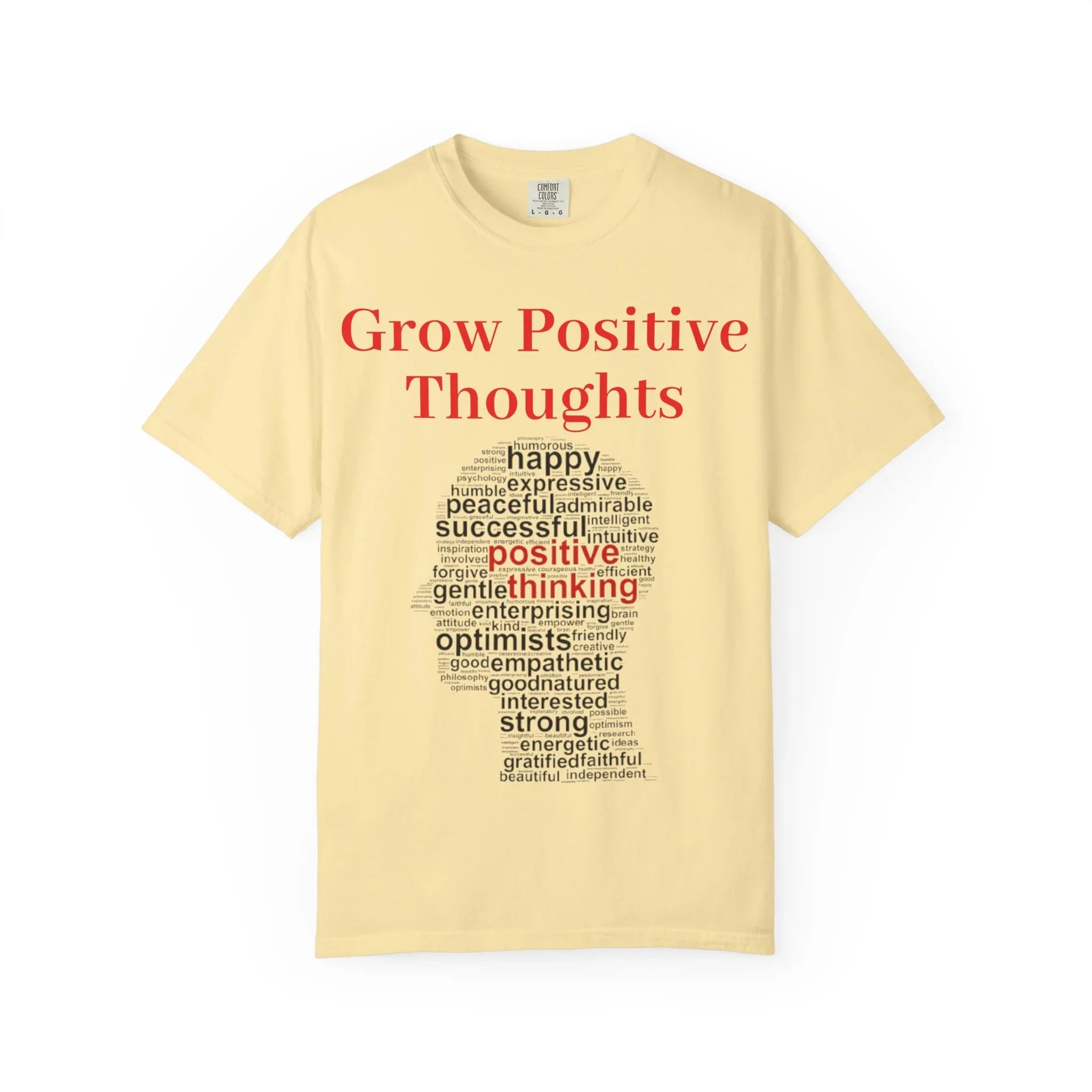 Grow Positive Thoughts T-shirt | Positive Word Cloud Mental Health Tee - 250 USA Celebration