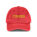 Embroidered Vintage Cap — "1776-2026" Distressed Patriotic Baseball Hat
