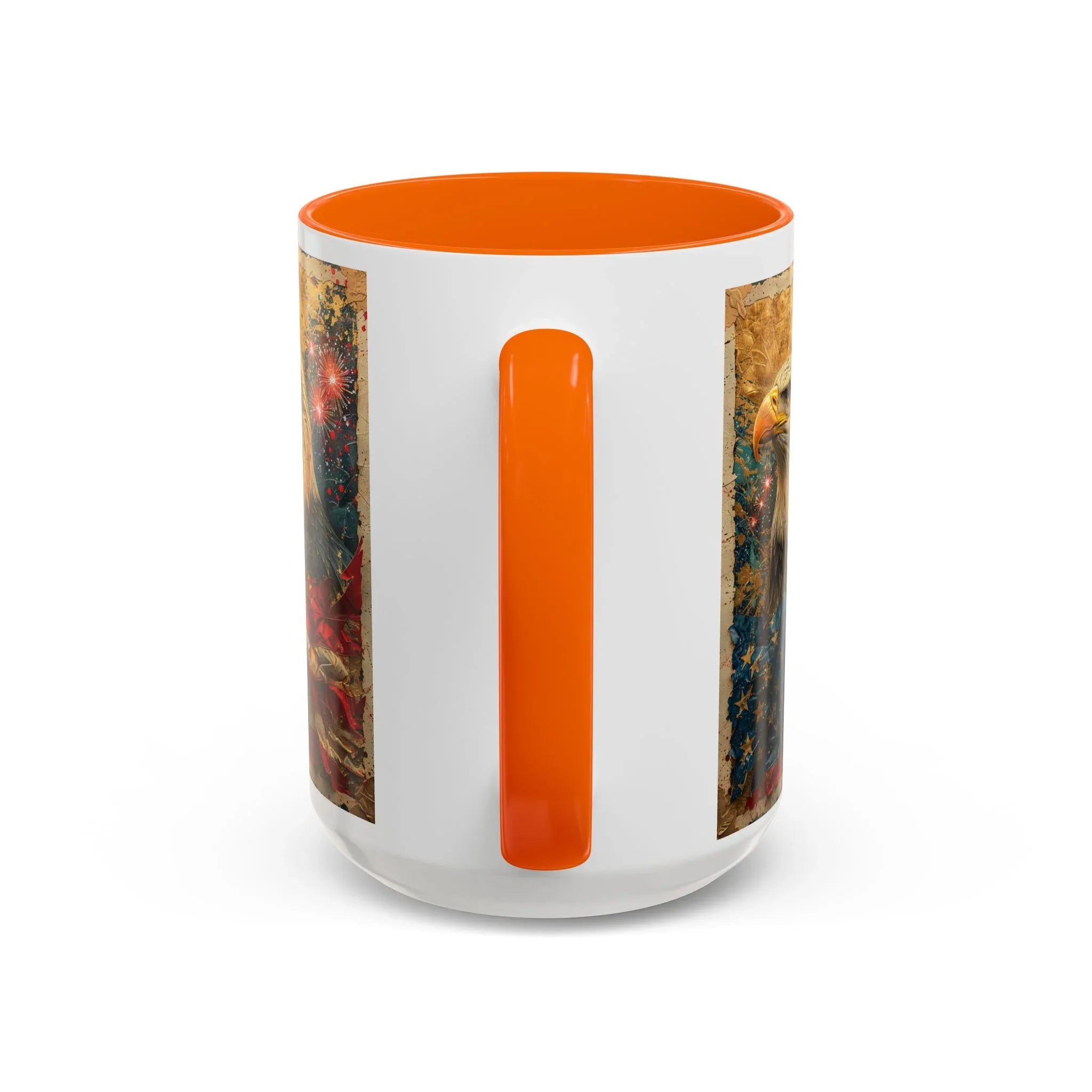 Bald Eagle with Tattered American Flag Coffee Mug | Fireworks Patriotic 11oz 15oz - 250 USA Celebration