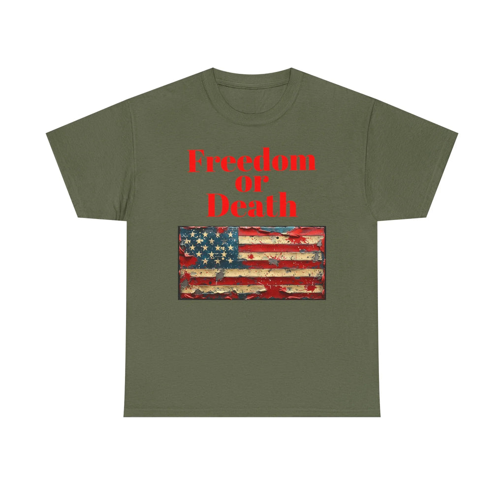 Freedom or Death American Flag T-Shirt | America First Vintage Flag Tee, Patriotic T-Shirt, America First, 250 America - 250 USA Celebration