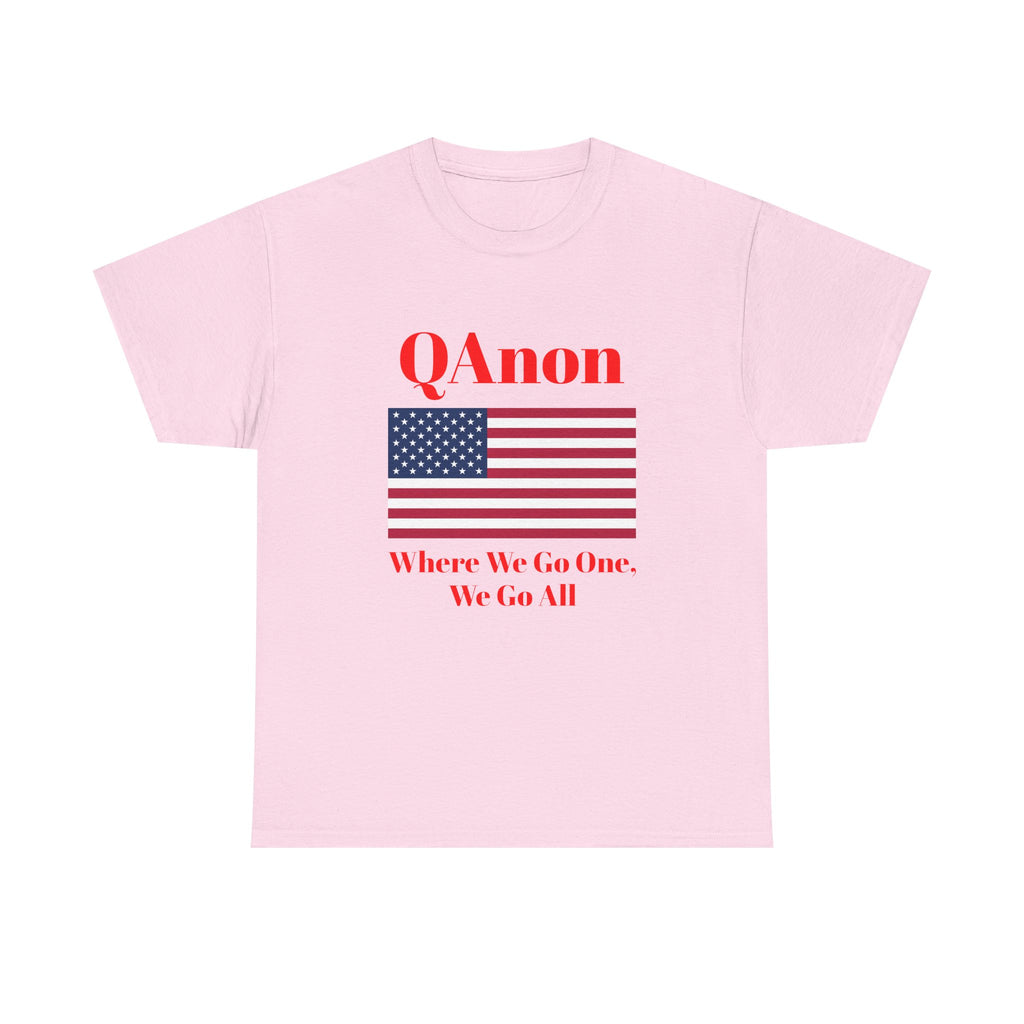 T‑Shirt — QAnon American Flag "Where We Go One, We Go All"