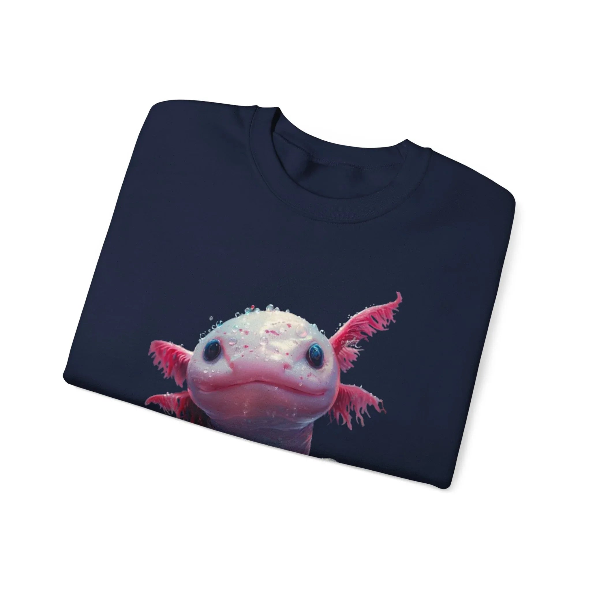 Pink Axolotl Illustration Sweatshirt | Cute Amphibian Art, Pastel Watercolor - 250 USA Celebration