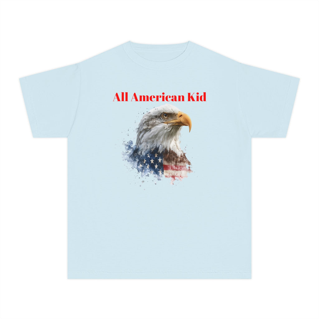 Youth T-Shirt — "All American Kid" Bald Eagle Flag Design