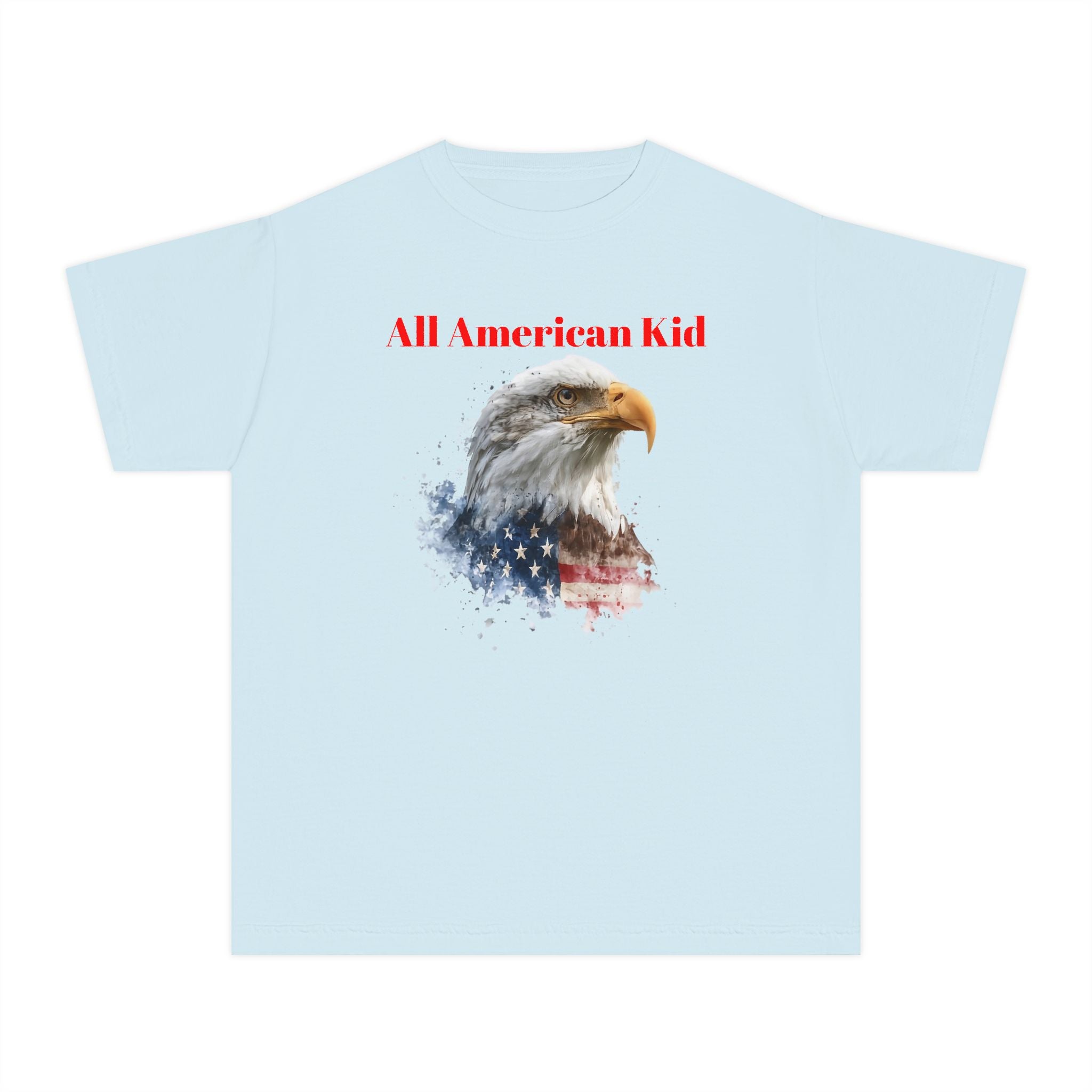 Youth T-Shirt — "All American Kid" Bald Eagle Flag Design