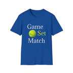 Game Set Match T-Shirt | Tennis Ball Graphic Tee - 250 USA Celebration