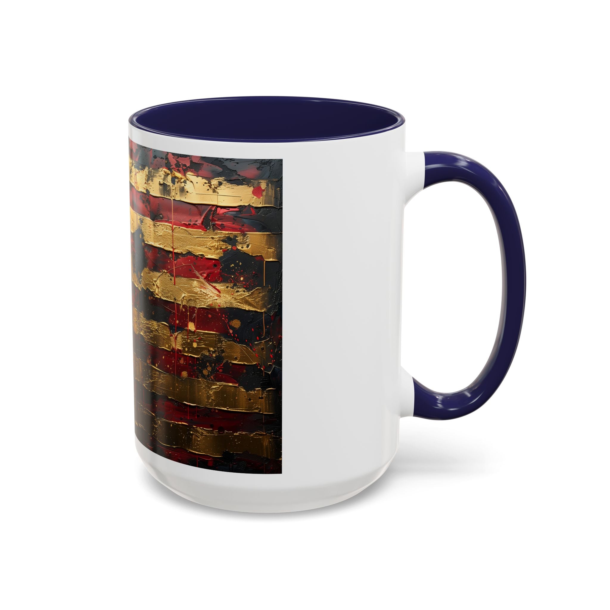 Distressed American Flag Accent Coffee Mug — Patriotic 11/15oz
