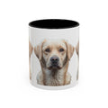 Soulful Labrador Portrait Accent Coffee Mug, Cute Dog Face Ceramic Mug - 250 USA Celebration