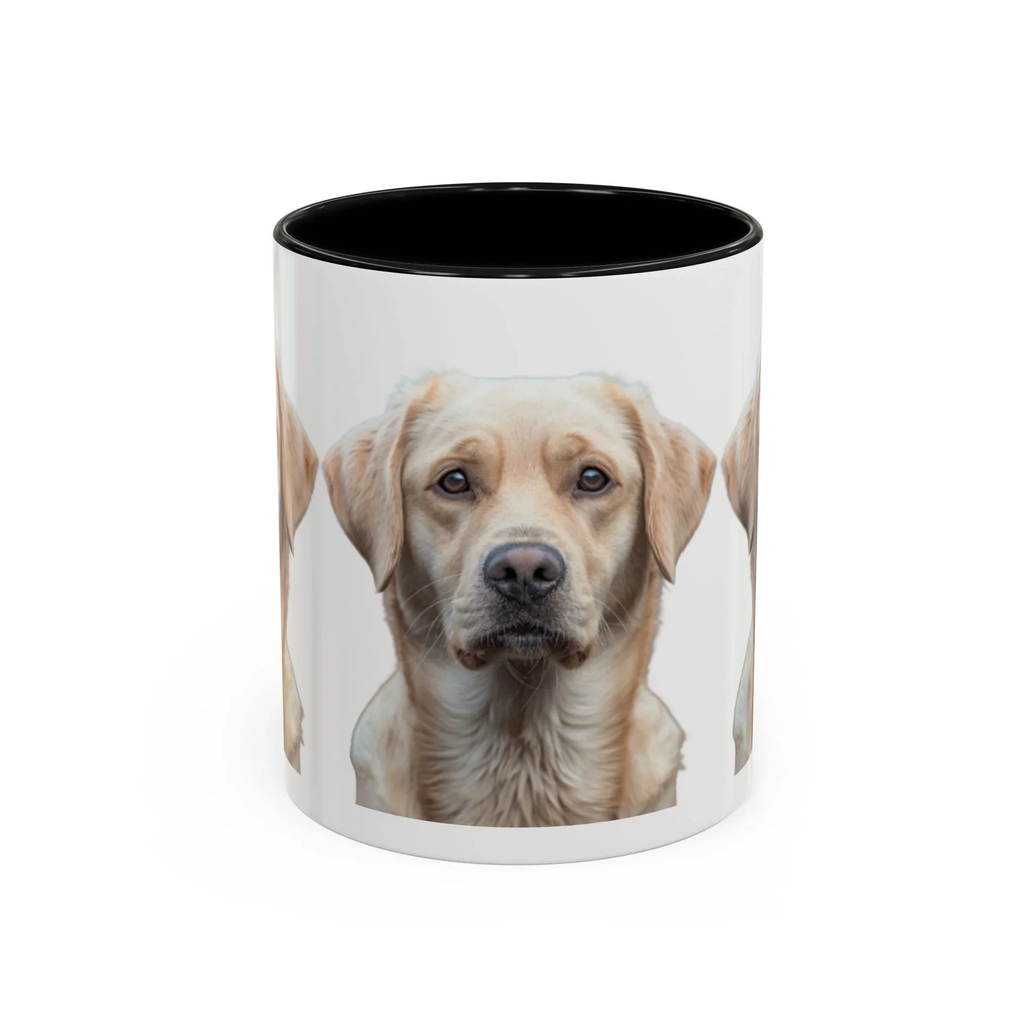 Soulful Labrador Portrait Accent Coffee Mug, Cute Dog Face Ceramic Mug - 250 USA Celebration