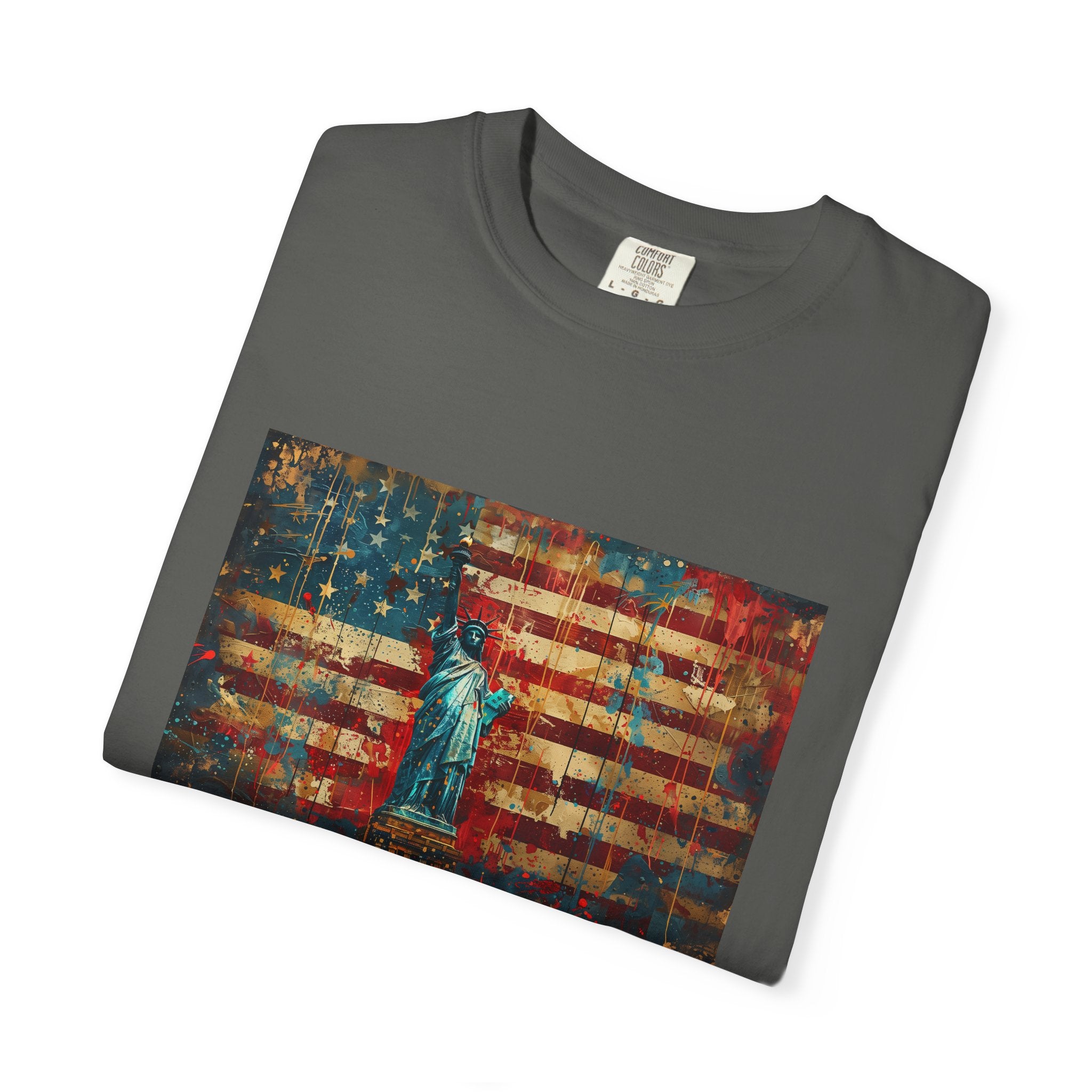 Patriotic Liberty T-Shirt – 'Liberty Restored 1776-2020' American Flag & Statue of Liberty Design