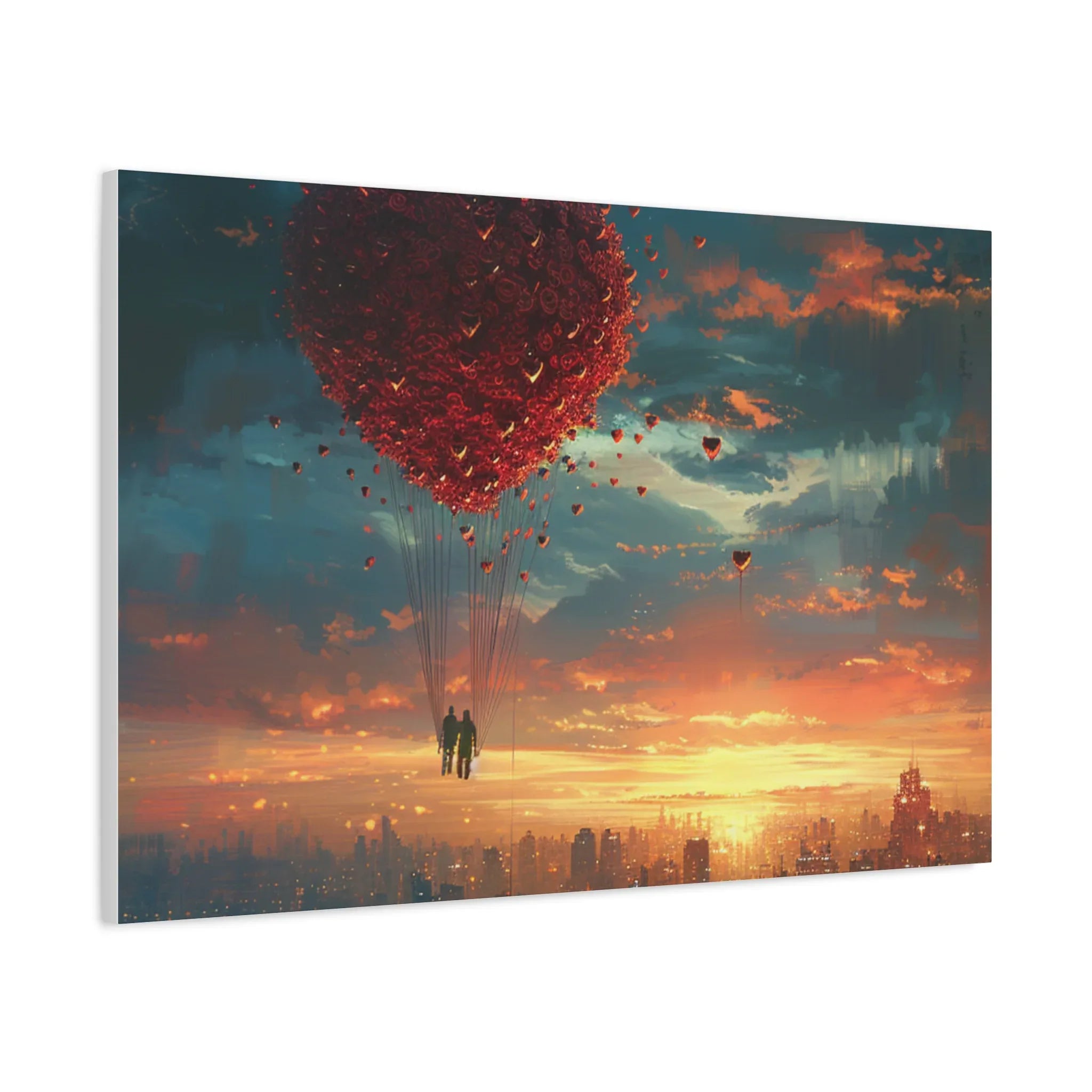 Romantic Canvas Wall Art, Love, Heart Balloon Art, Gift for Couples, Valentines Wall Decor, Valentine's Day Women's Merchandise, Valentines - 250 USA Celebration