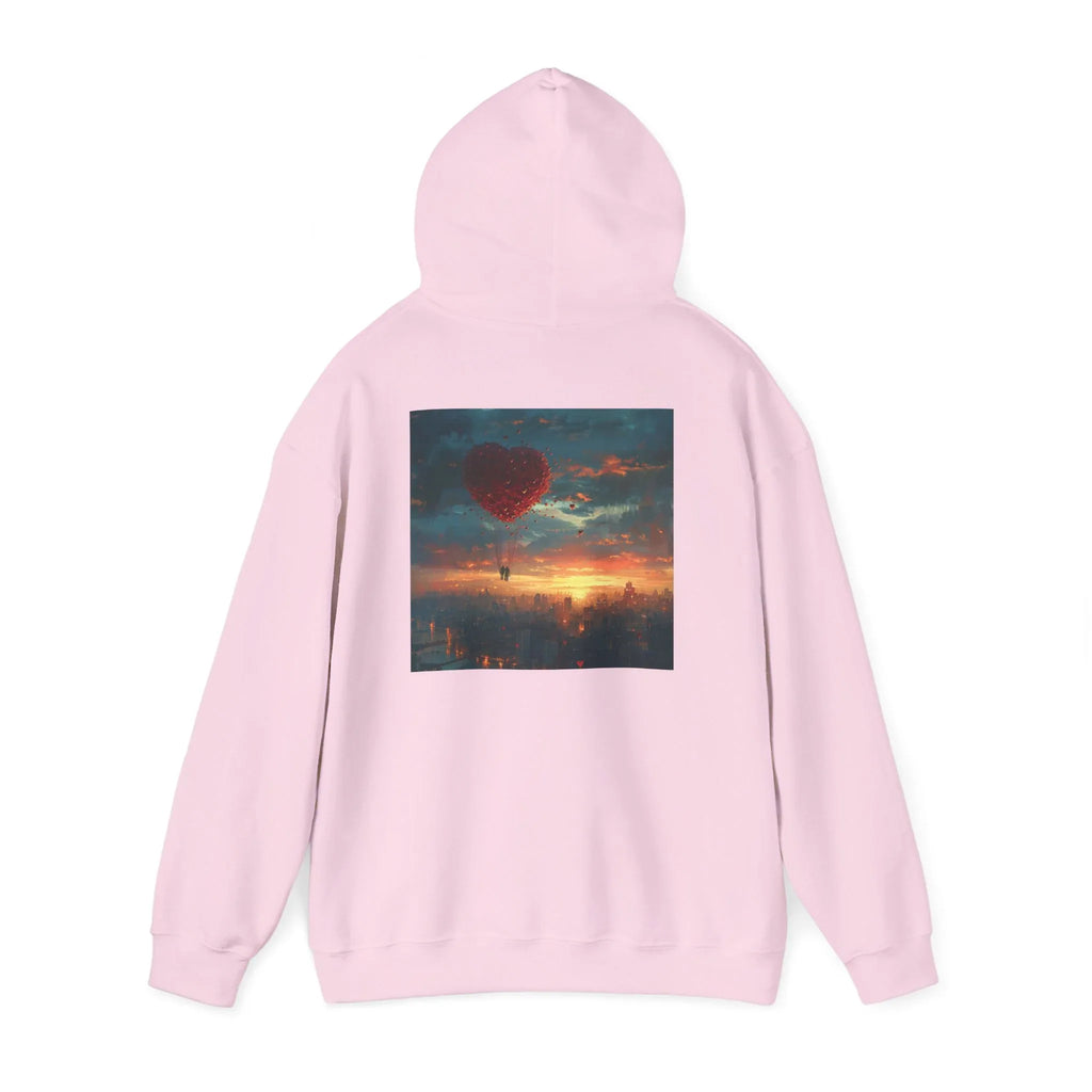 Romantic Sunset Hoodie with Hot Air Balloon, Unisex Sweatshirt for Valentines Day, Valentine's Day T-Shirts, Personalized Valentine's Gifts - 250 USA Celebration