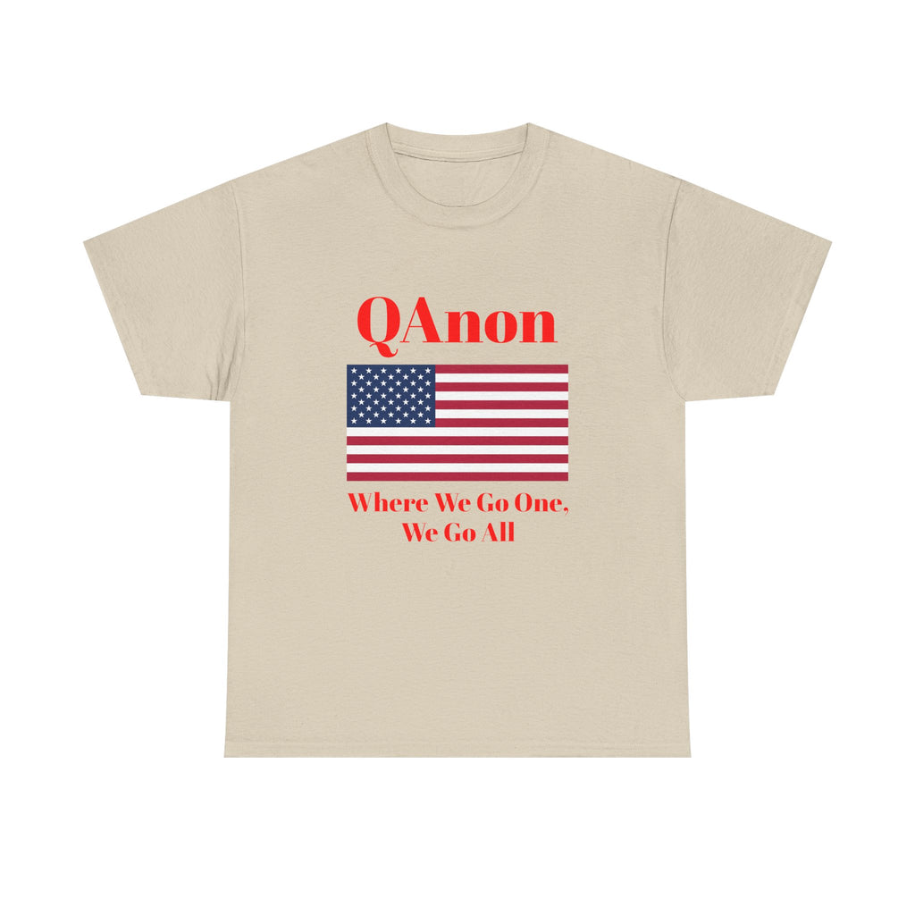 T‑Shirt — QAnon American Flag "Where We Go One, We Go All"