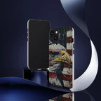 American Flag Bald Eagle phone case | Patriotic iPhone cover, cracked vintage flag design - 250 USA Celebration