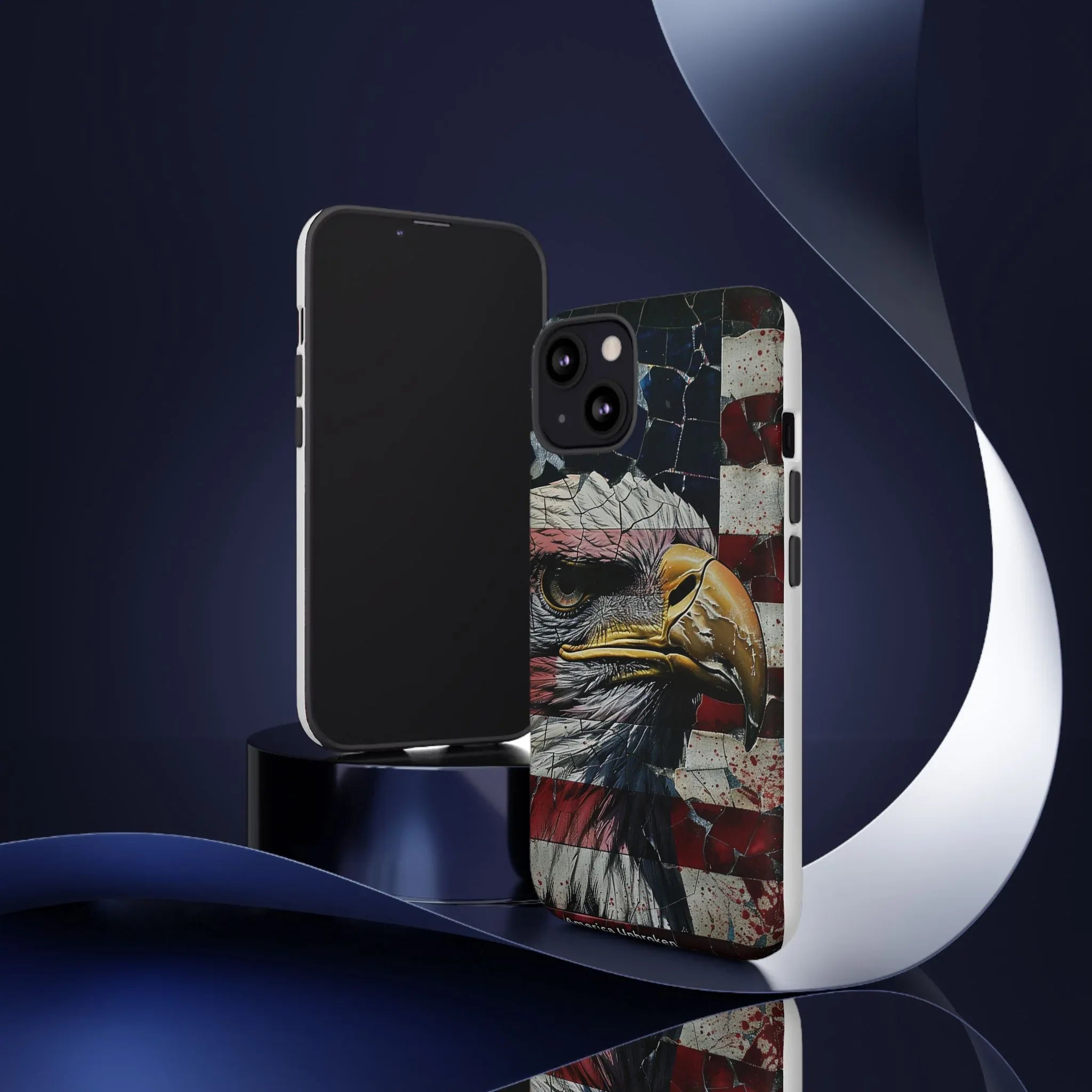 American Flag Bald Eagle phone case | Patriotic iPhone cover, cracked vintage flag design - 250 USA Celebration