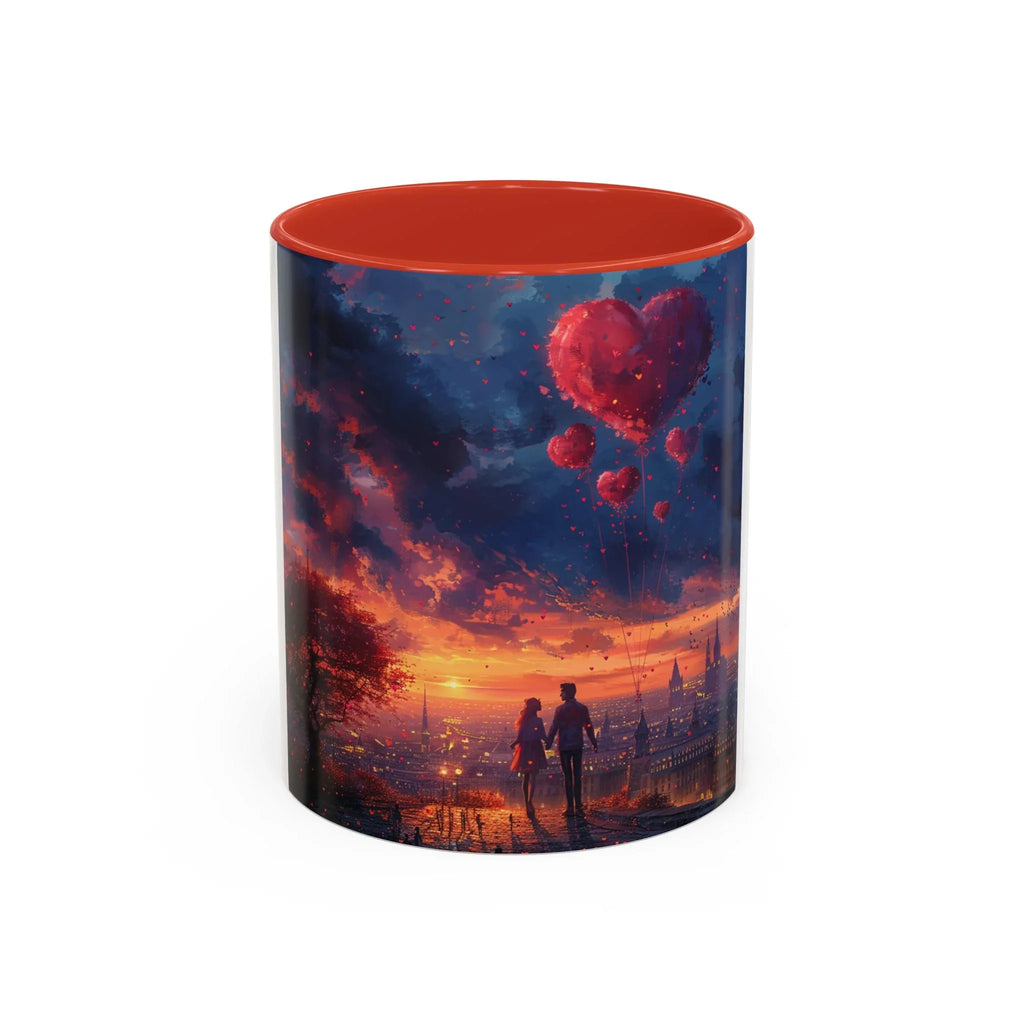 Romantic Sunset Coffee Mug, Love Gift Couples, Heart Design, Cozy Gift for Friends, Coffee Lover Gift, Valentine's Day Women's Merchandise - 250 USA Celebration