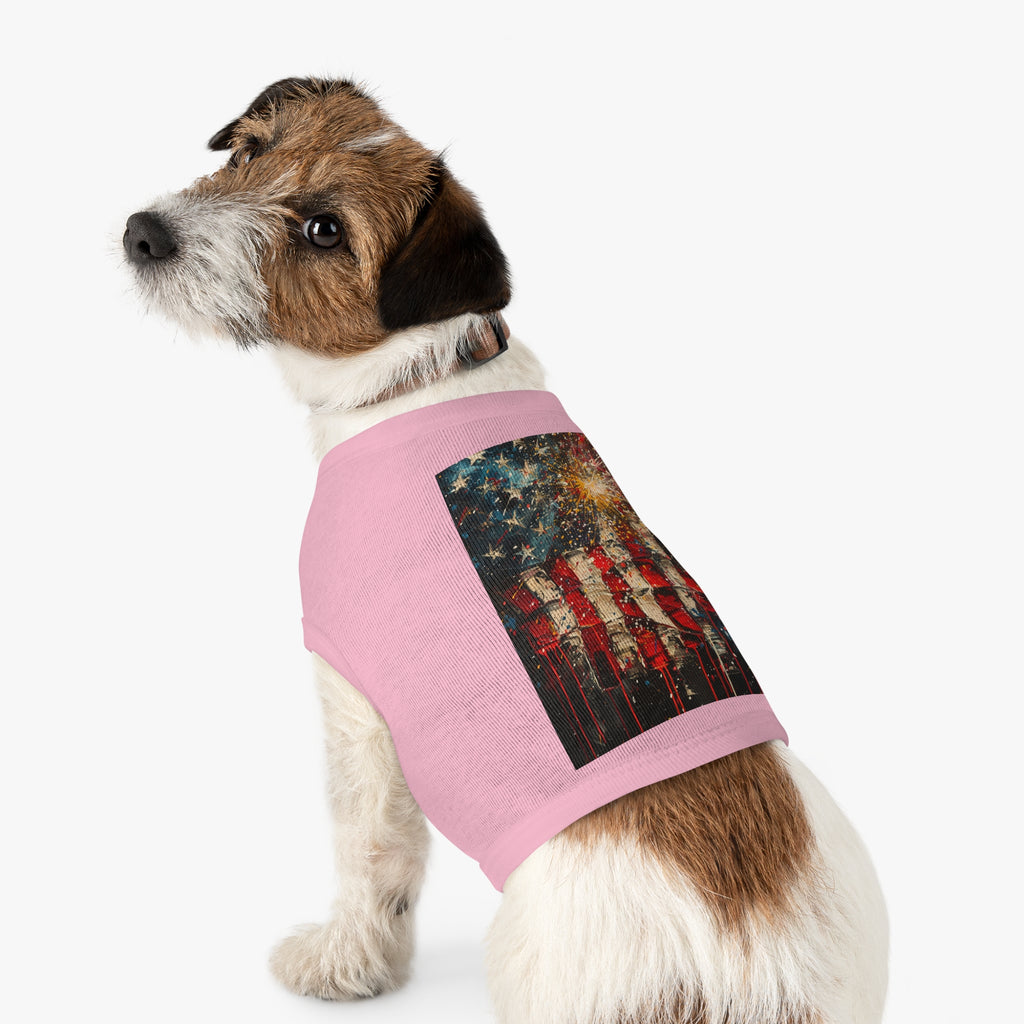Patriotic Fireworks American Flag Pet Tank Top