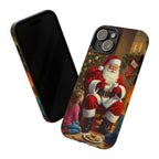 Santa Claus Storytime Tough Phone Case | Christmas holiday scene, kids and cookies - 250 USA Celebration