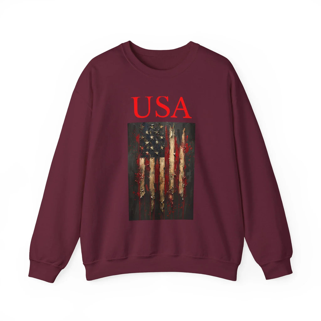 Patriotic Eagle Sweatshirt, USA Flag Crewneck, Unisex Casual Wear, Independence Day Outfit, All-American Style, Gifts for Veterans - 250 USA Celebration