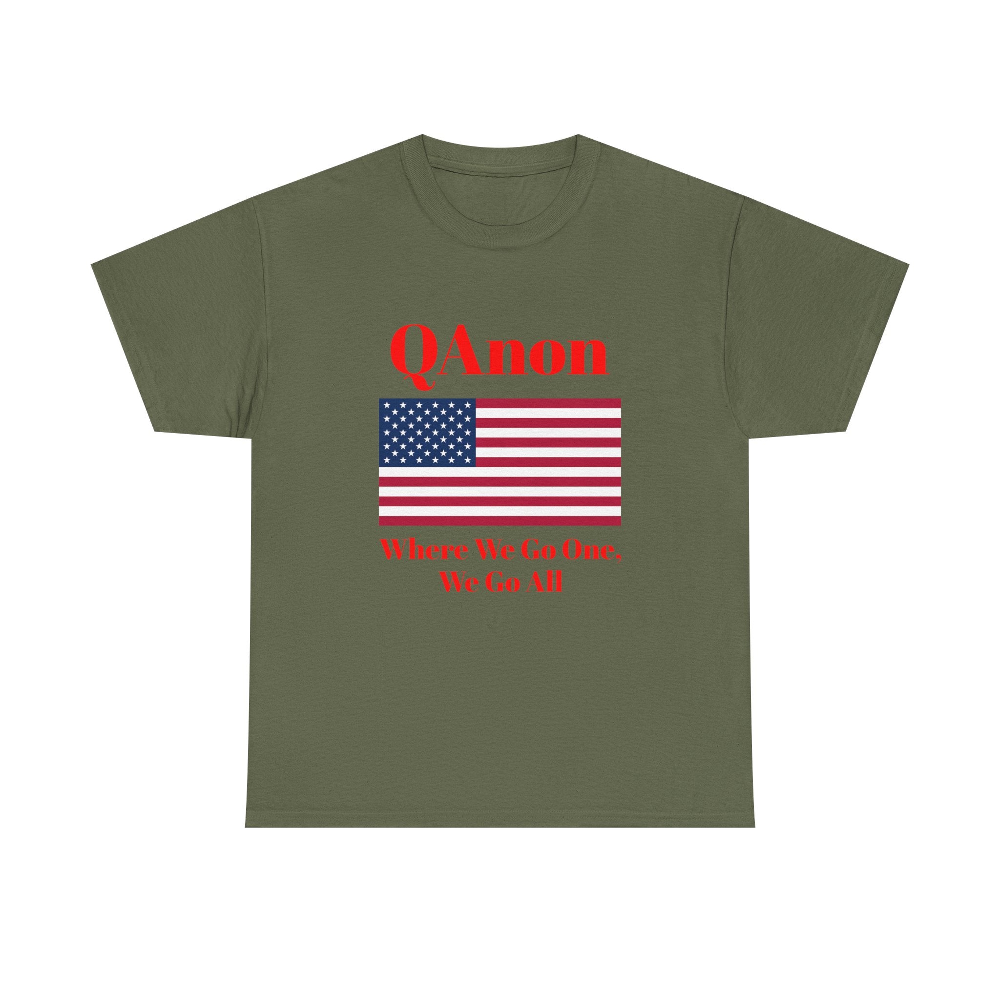 T‑Shirt — QAnon American Flag "Where We Go One, We Go All"