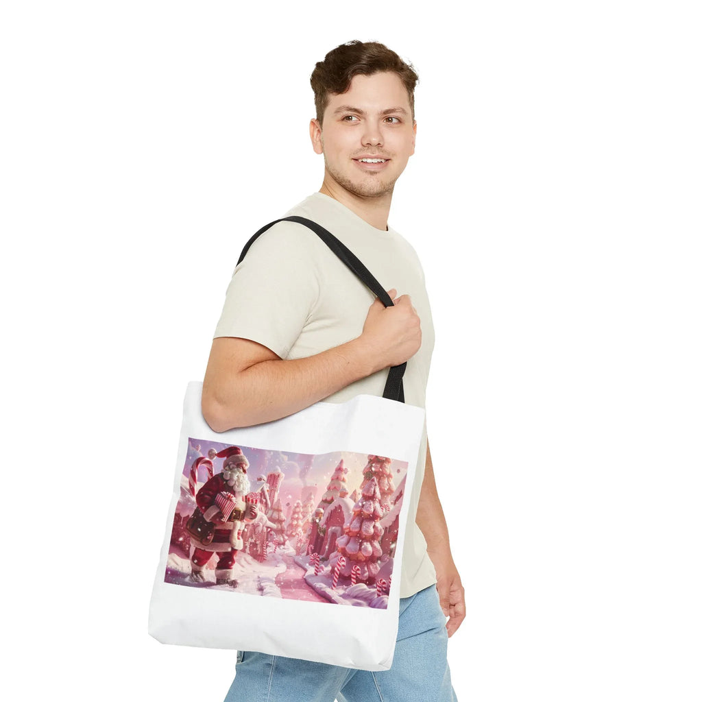 Santa Claus Holiday Tote Bag, AOP Printing, Christmas Gift Bag, Festive Shopping Tote, Fun Winter Accessories, Unique Holiday Item - 250 USA Celebration