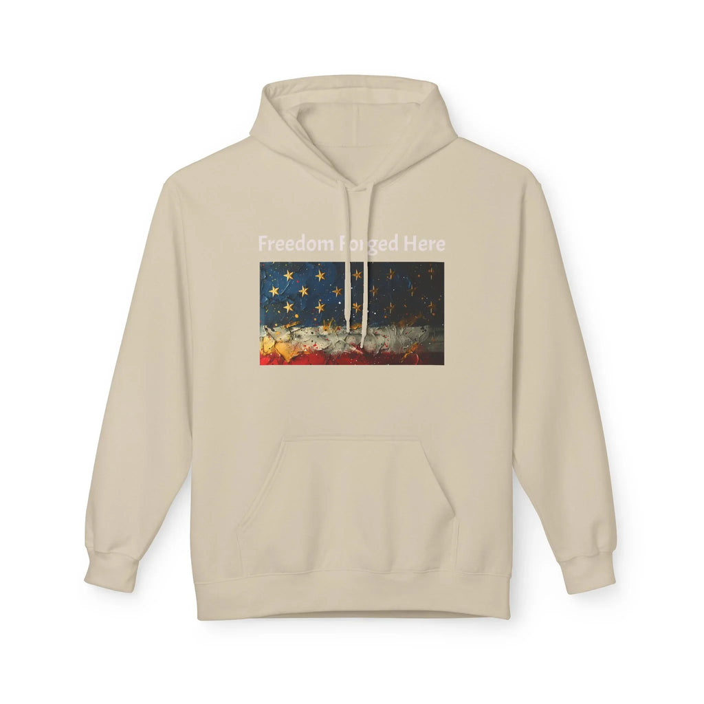 Freedom Forged Here American Flag Hoodie | Patriotic USA - 250 USA Celebration