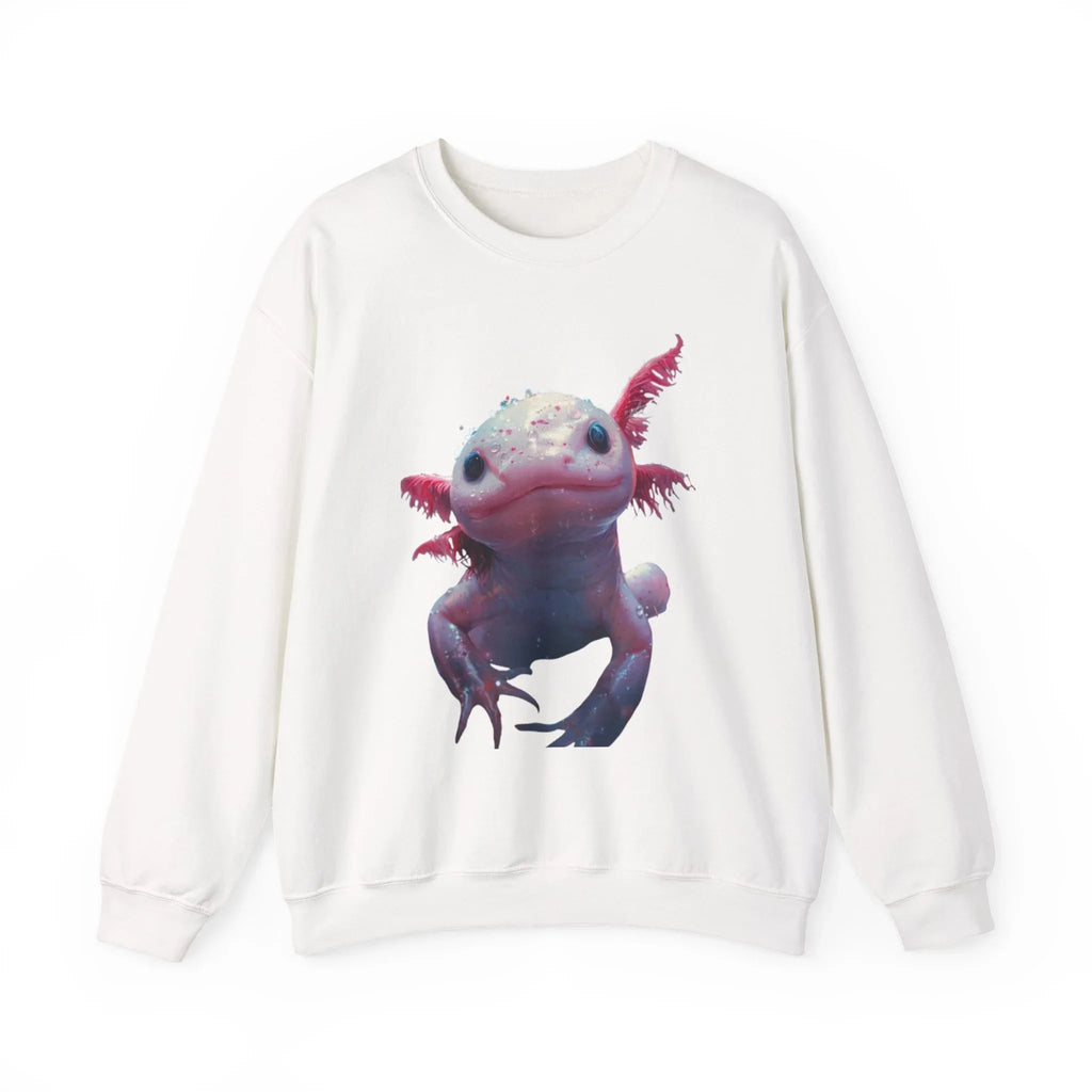 Pink Axolotl Illustration Sweatshirt | Cute Amphibian Art, Pastel Watercolor - 250 USA Celebration