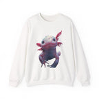 Pink Axolotl Illustration Sweatshirt | Cute Amphibian Art, Pastel Watercolor - 250 USA Celebration