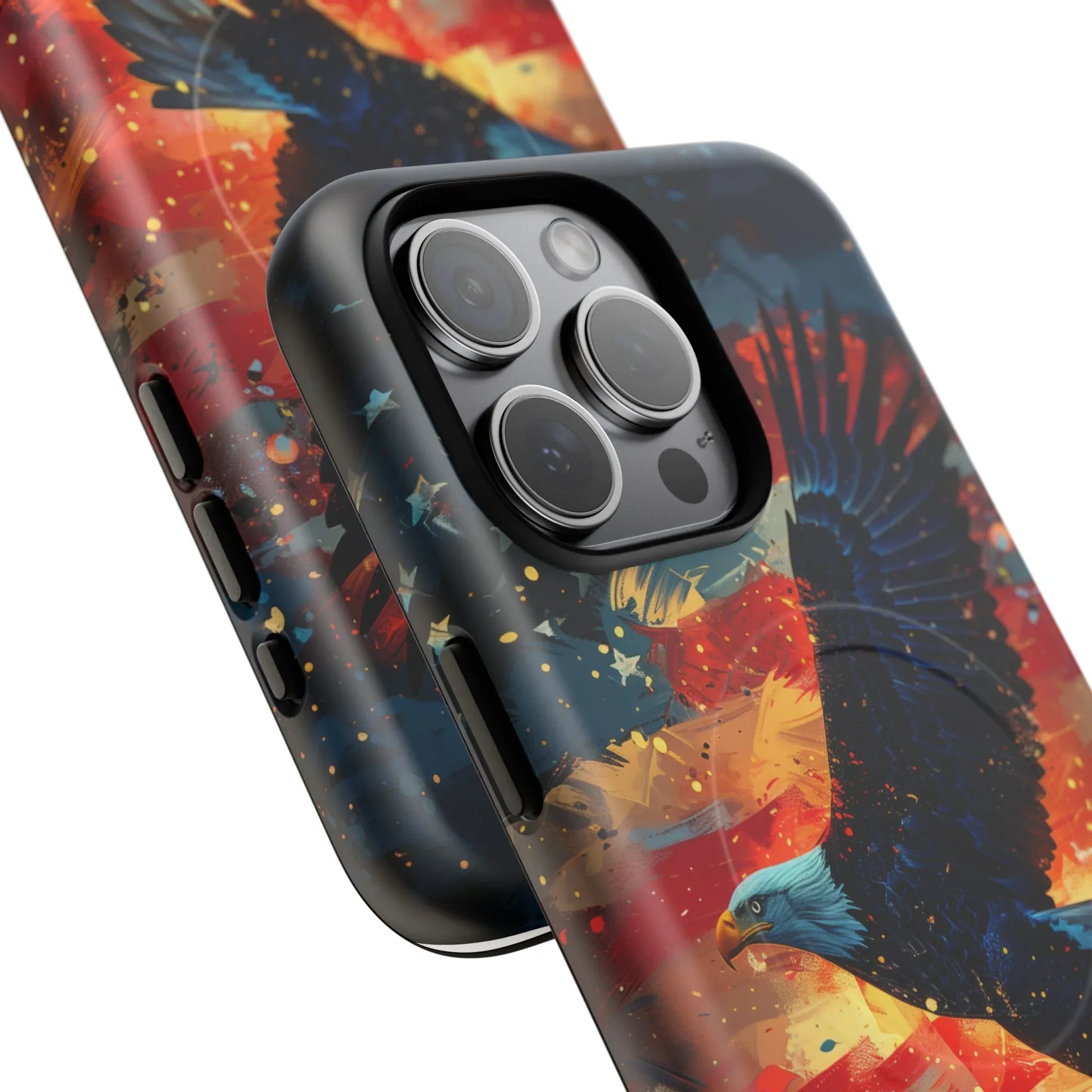Eagle Flag Magnetic Phone Case, Patriotic iPhone Cover, Tough Cell Phone Cases, Gift for Veterans, Independence Day Accessories - 250 USA Celebration