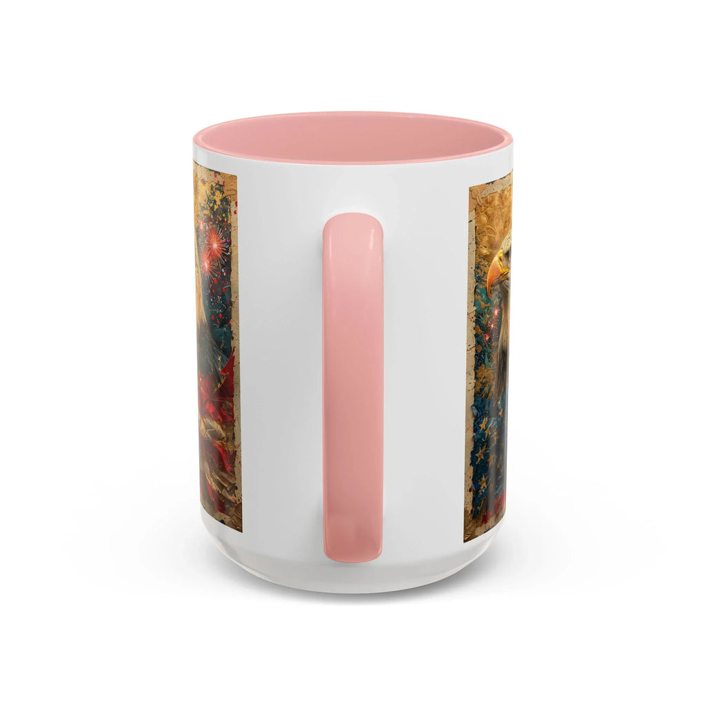 Bald Eagle with Tattered American Flag Coffee Mug | Fireworks Patriotic 11oz 15oz - 250 USA Celebration