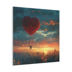 Romantic Canvas Wall Art, Love, Heart Balloon Art, Gift for Couples, Valentines Wall Decor, Valentine's Day Women's Merchandise, Valentines - 250 USA Celebration