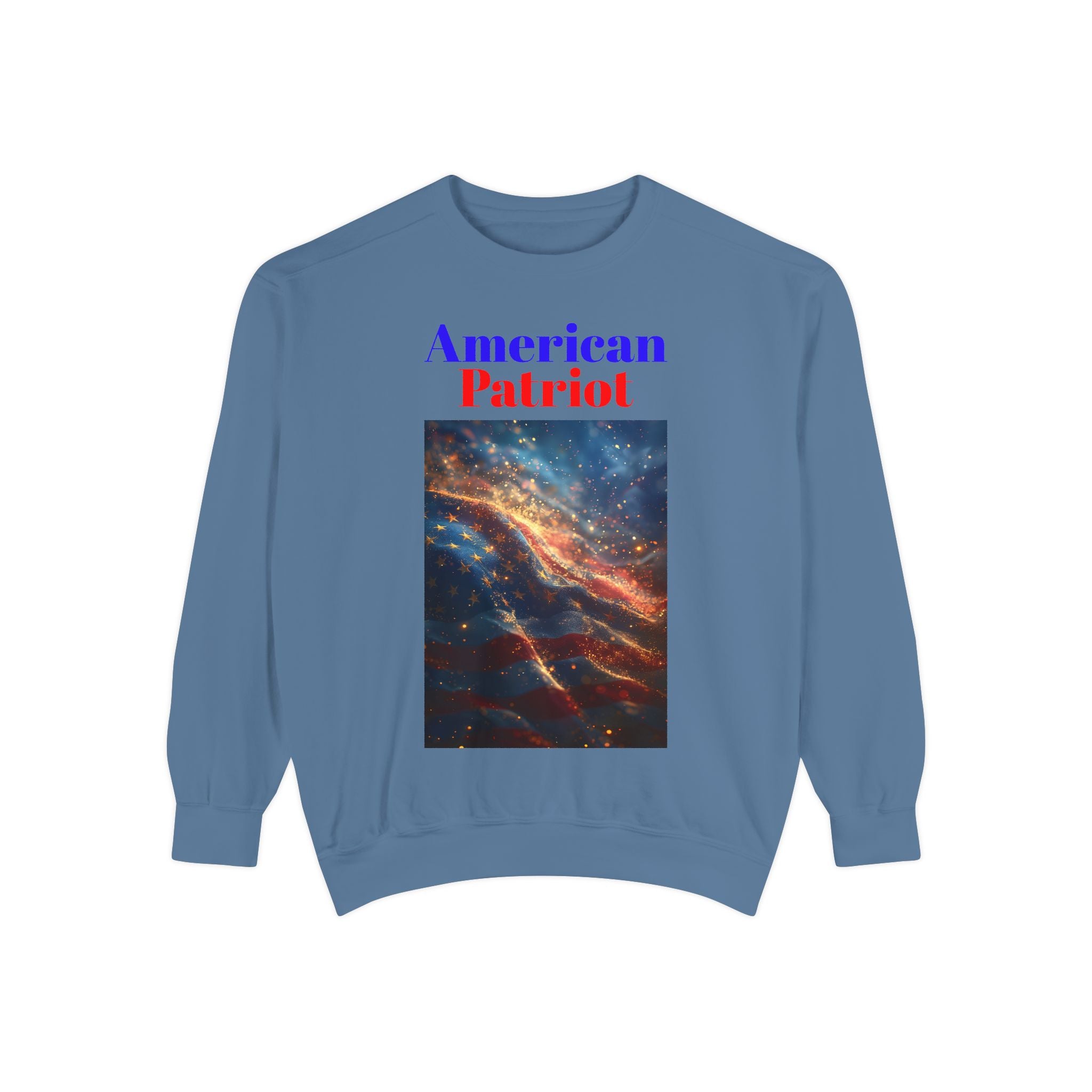 American Patriot Sweatshirt — Stars & Stripes Galaxy Crewneck