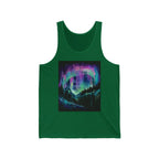 Aurora Borealis Tank top Northern Lights Night Sky, abstract art t-shirt, abstract graphic tee women, girls abstract shirt, modern abstract - 250 USA Celebration