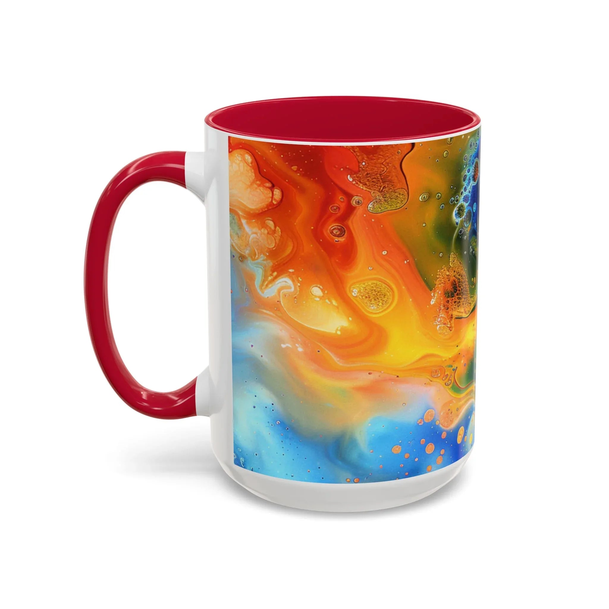 Colorful Mugs (11oz, 15oz) Intense abstract oil splat- coffee cup - 250 USA Celebration