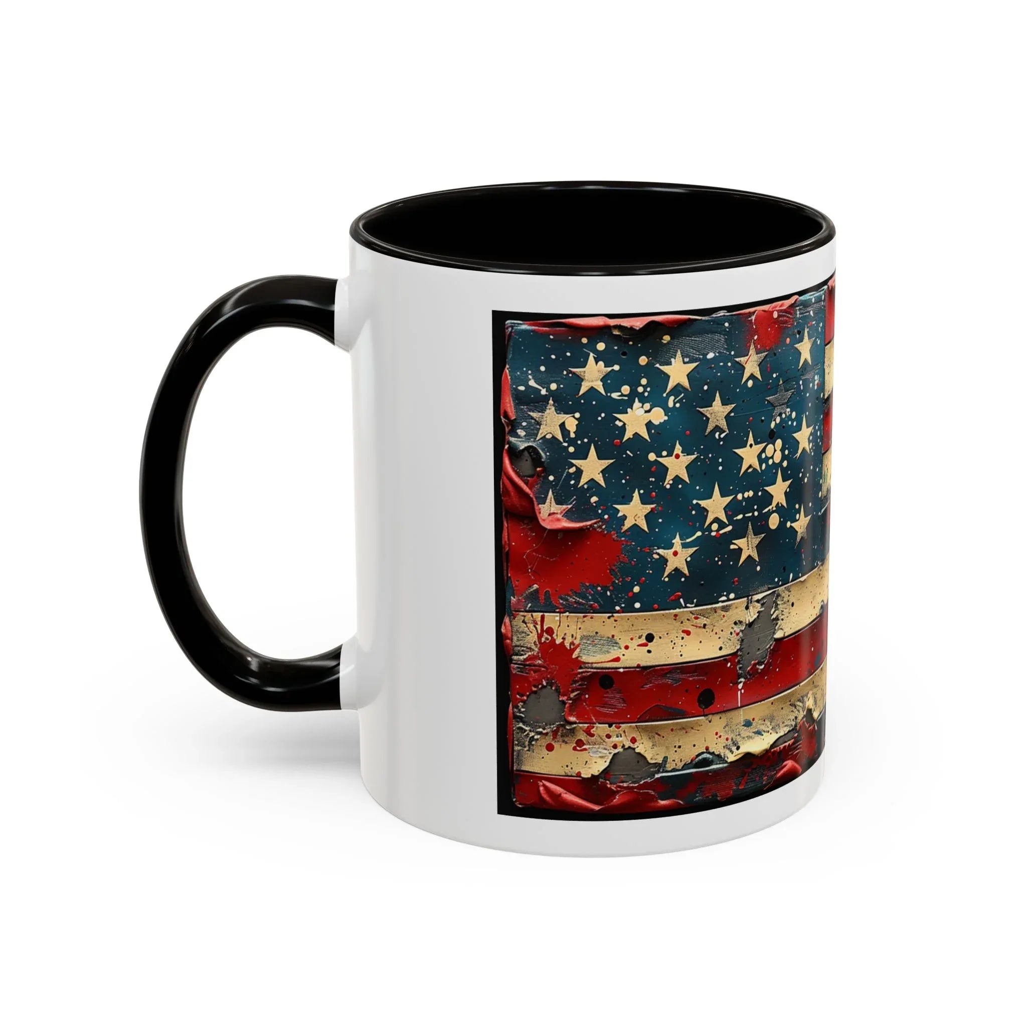 Colorful Mugs (11oz, 15oz), American Flag, Patriotic Flag coffee cup - 250 USA Celebration