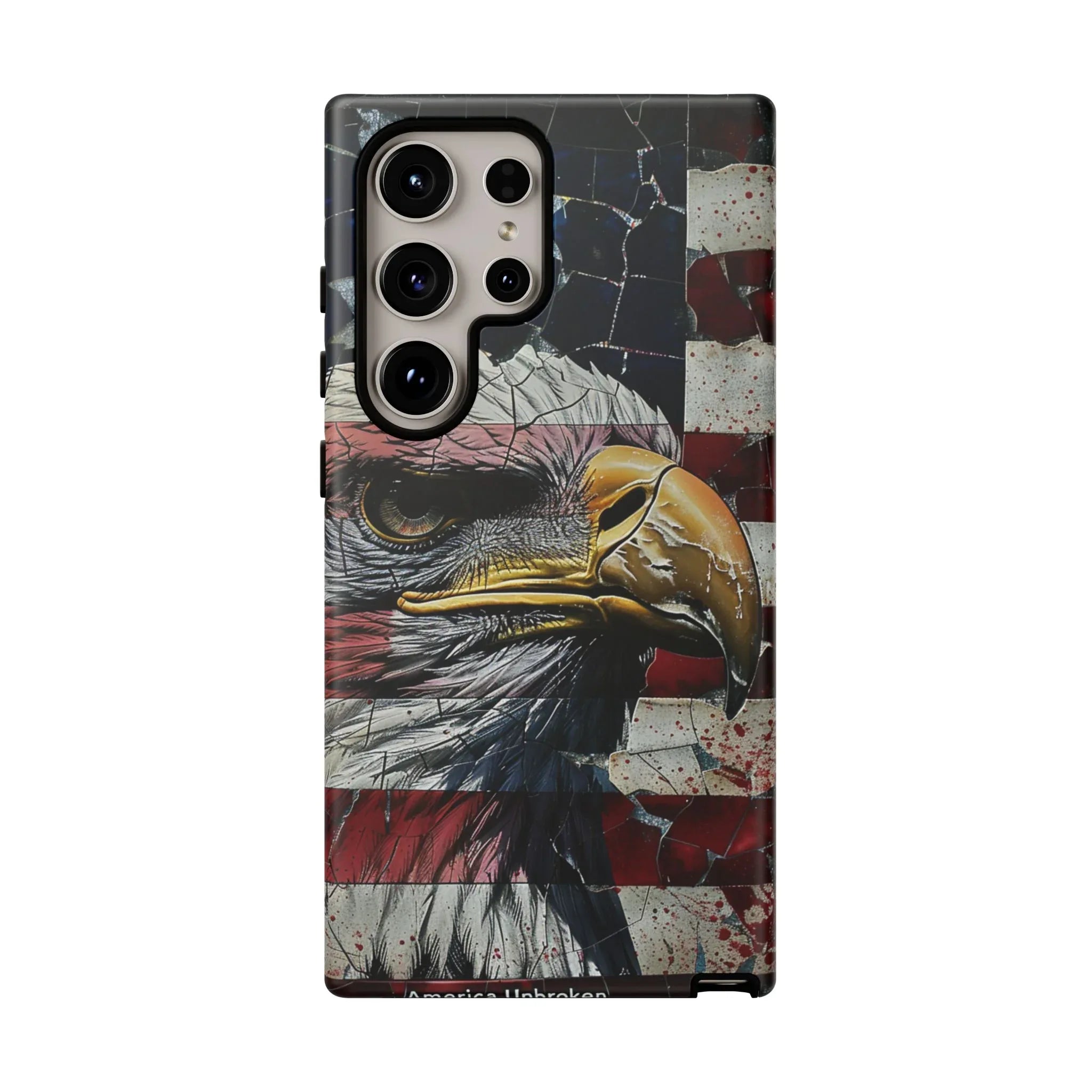 American Flag Bald Eagle phone case | Patriotic iPhone cover, cracked vintage flag design - 250 USA Celebration