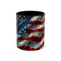 Patriotic American Flag Accent Coffee Mug (11/15oz)