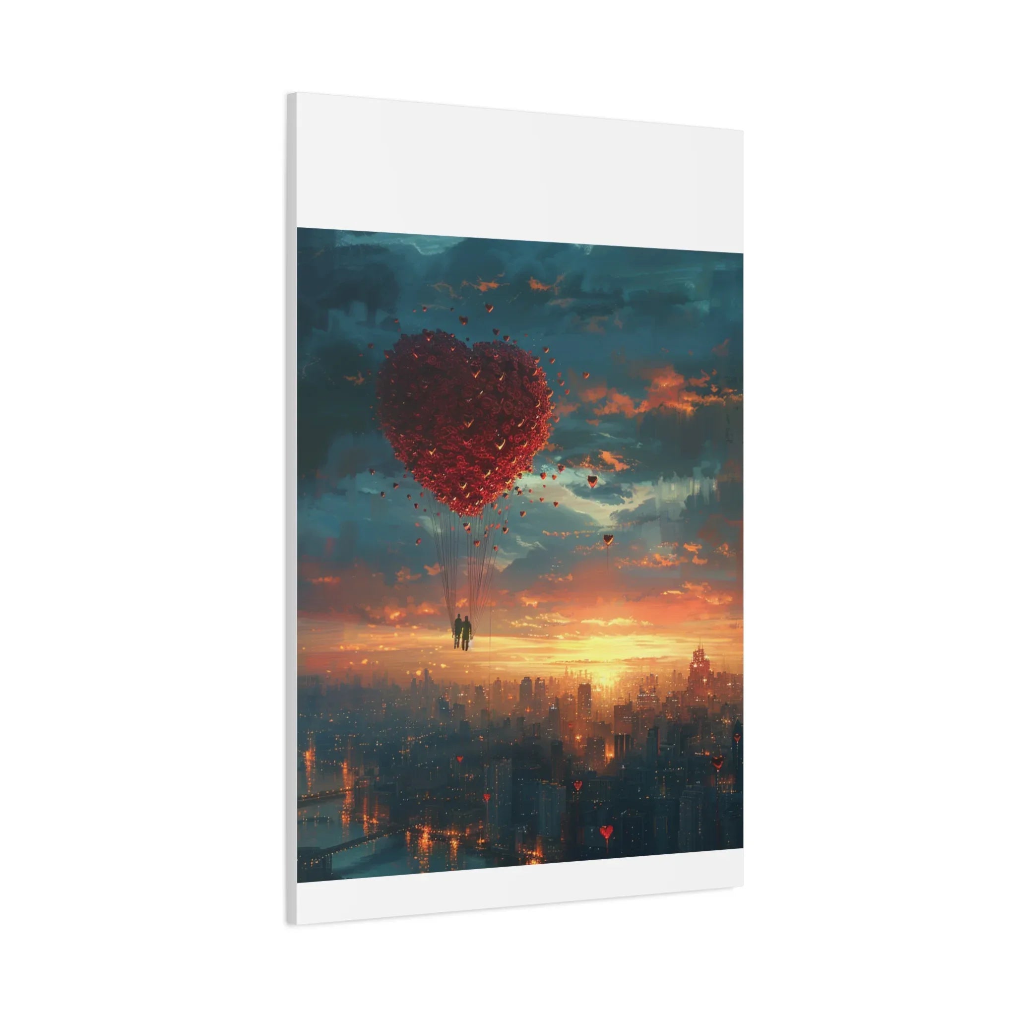 Romantic Canvas Wall Art, Love, Heart Balloon Art, Gift for Couples, Valentines Wall Decor, Valentine's Day Women's Merchandise, Valentines - 250 USA Celebration